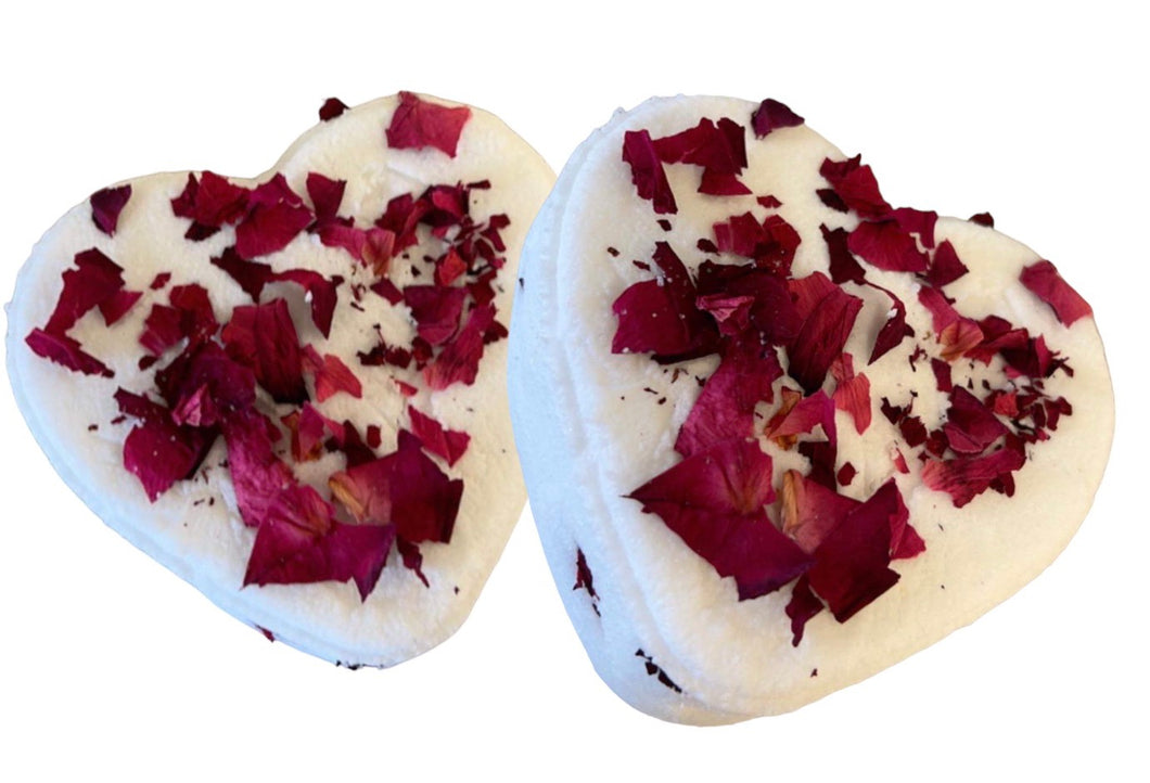 Dried rose petal bath bombs x 6